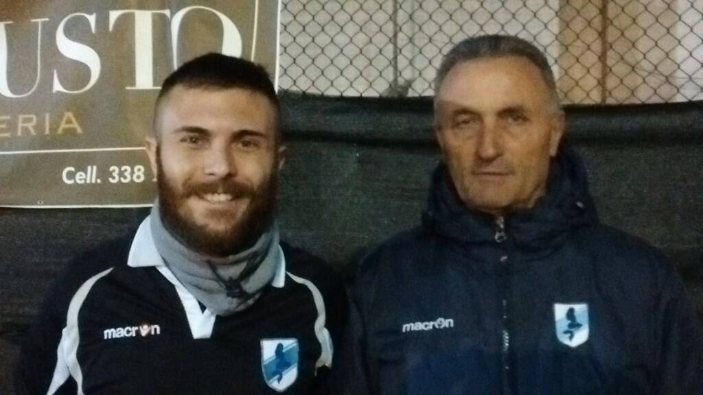 Riccardo Cattaneo portiere e Augusto Secchiari tecnico dell'Attuoni Avenza