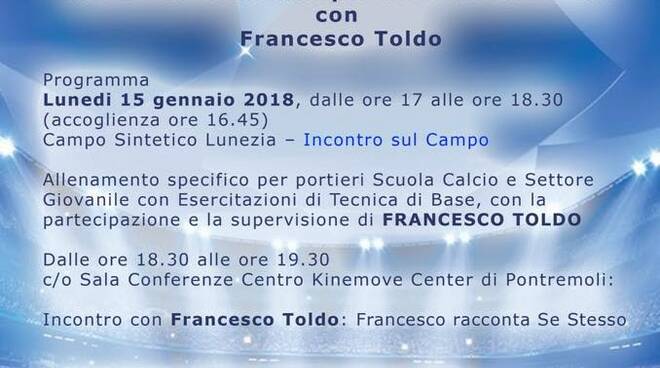 Incontro di formazione per Istruttori dei Portieri e Conferenza con Francesco Toldo