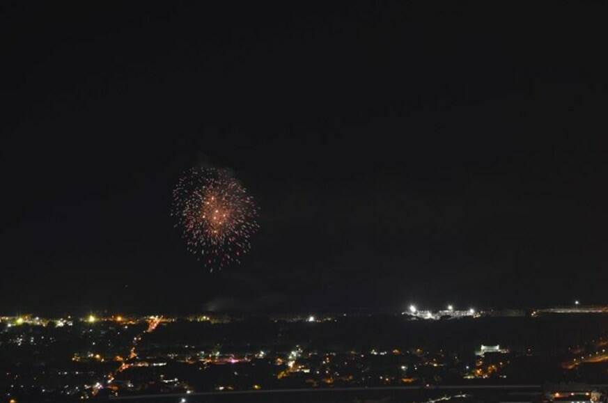 I fuochi d'artificio della Partaccia visti da Campocecina