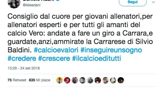 Il tweet di Daniele Adani