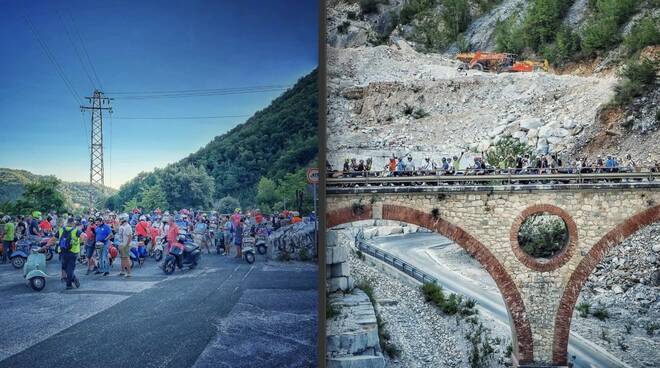 Il raduno delle Vespe alle cave di Carrara