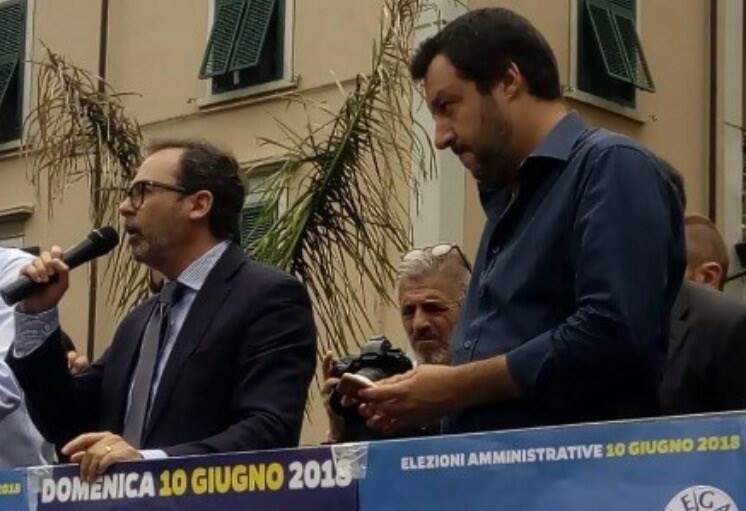Francesco Persiani (a sinistra) con Matteo Salvini