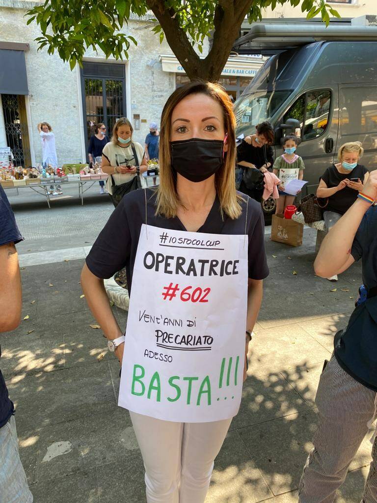 Lavoratori del Cup protestano in piazza Aranci