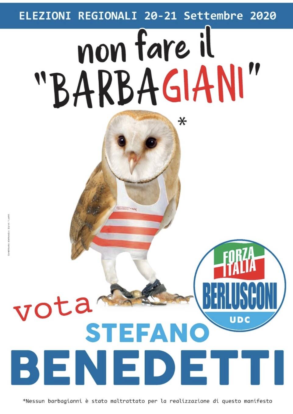 Il manifesto di Stefano Benedetti per le elezioni regionali