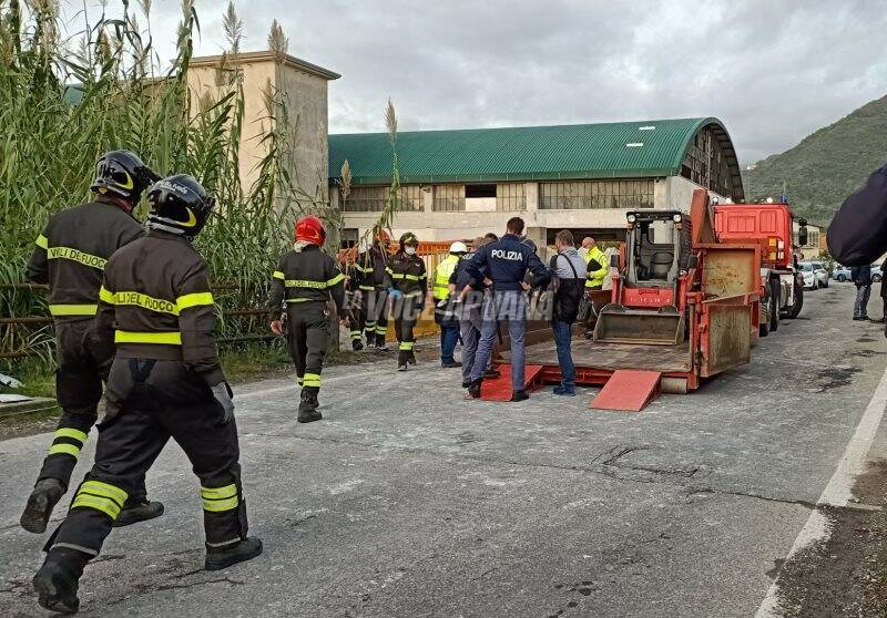 Via Sette Quartieri, a Luni dove si è verificato l'incidente mortale sul lavoro