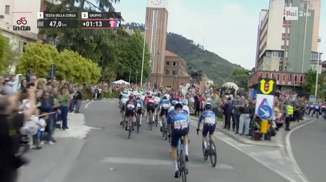 Giro d'Italia 2024 immagini delle riprese di Rai due