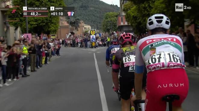 Giro d'Italia 2024 immagini delle riprese di Rai due